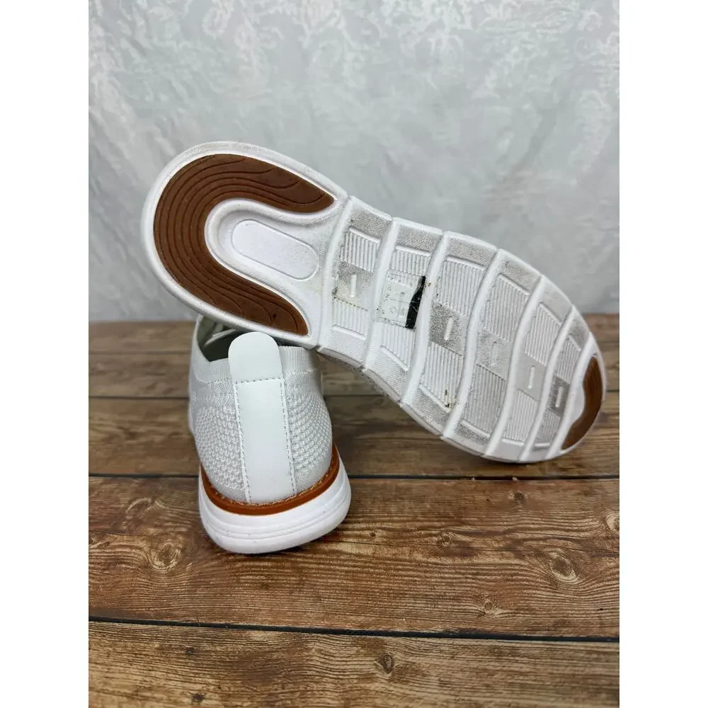 Bruno Marc Men’s White Knit Lace Up Casual Dress Sneakers Comfort Shoes Size 6